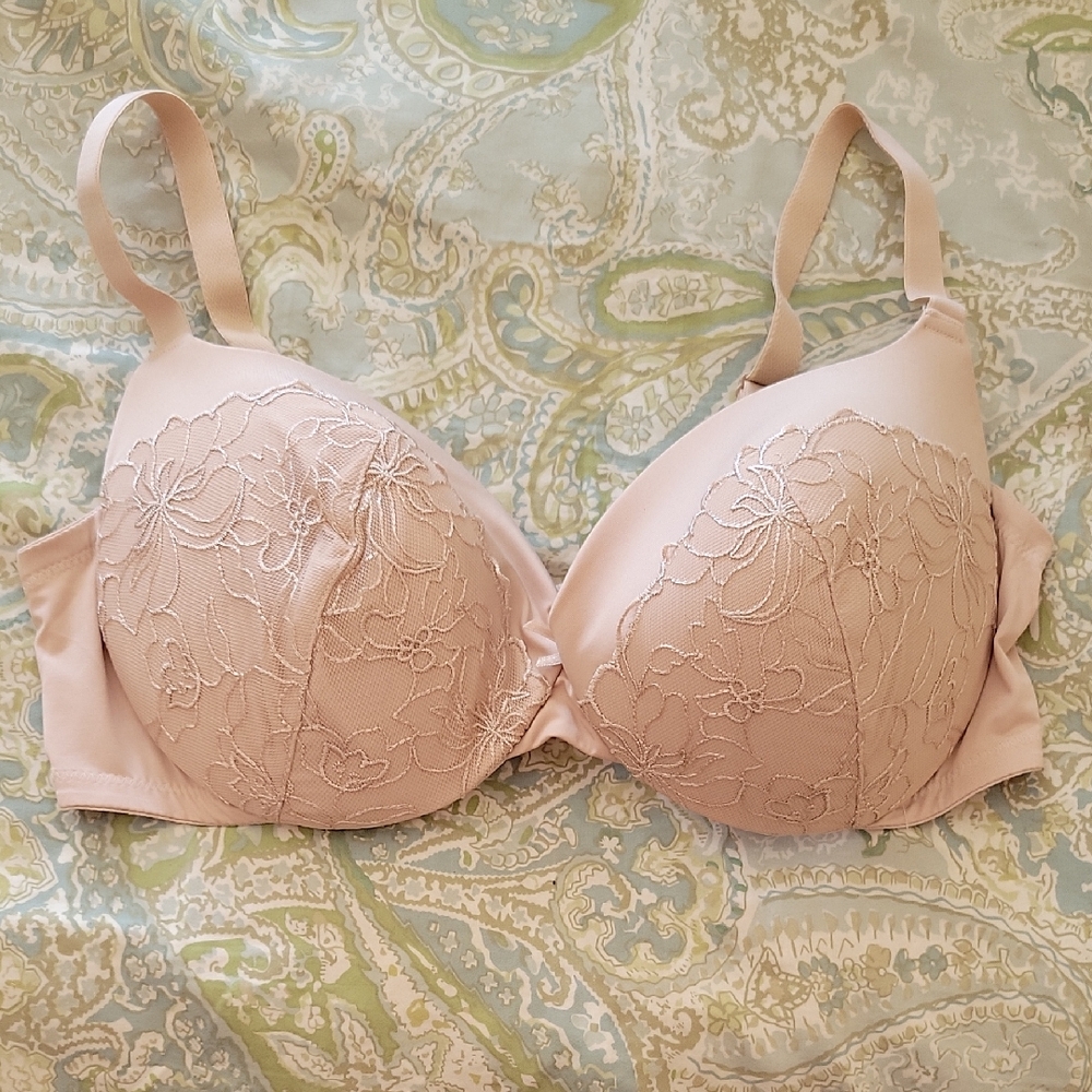 MAIDENFORM 40DD Nude Floral Lace Women's Bra